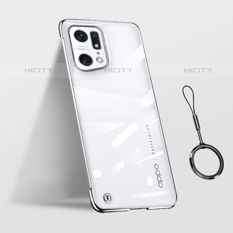 Coque Antichocs Rigide Transparente Crystal Etui Housse H03 pour Oppo Find X5 Pro 5G Noir Plus