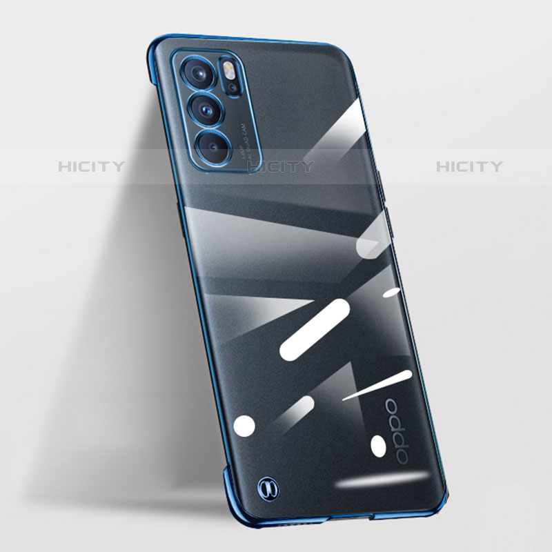 Coque Antichocs Rigide Transparente Crystal Etui Housse H03 pour Oppo Reno6 Pro 5G India Bleu Plus