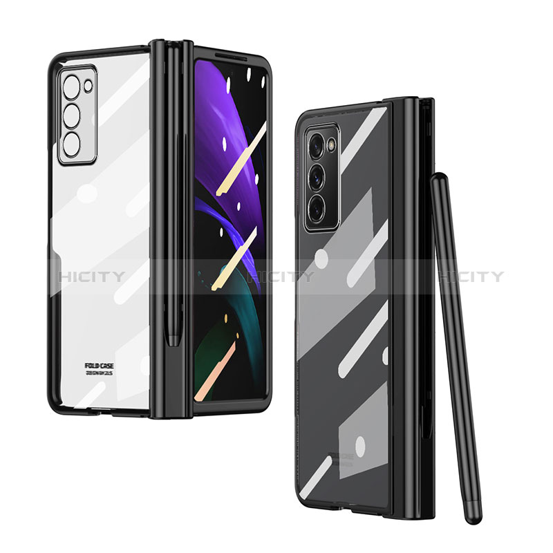 Coque Antichocs Rigide Transparente Crystal Etui Housse H03 pour Samsung Galaxy Z Fold2 5G Noir Plus