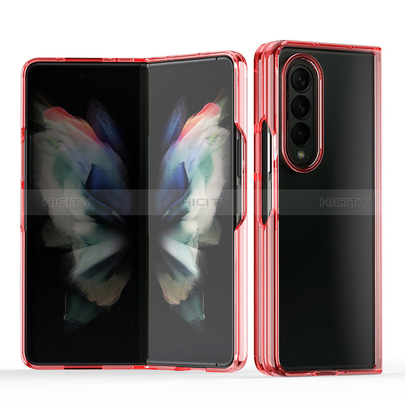 Coque Antichocs Rigide Transparente Crystal Etui Housse H03 pour Samsung Galaxy Z Fold3 5G Rouge Plus