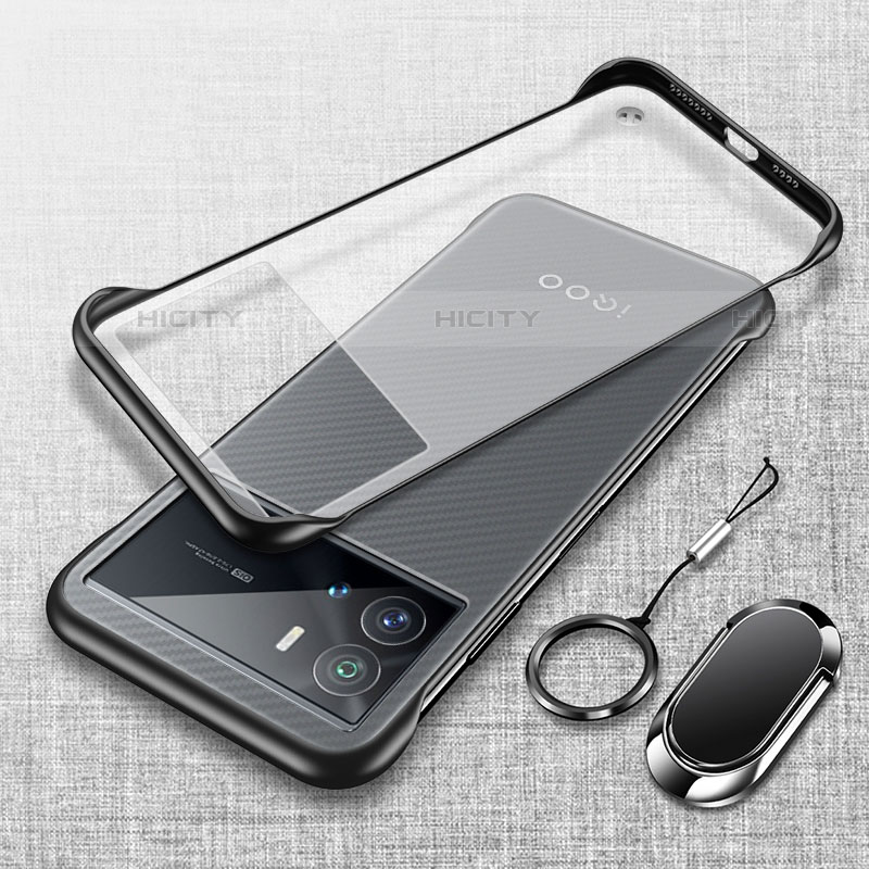 Coque Antichocs Rigide Transparente Crystal Etui Housse H03 pour Vivo iQOO 9 Pro 5G Noir Plus