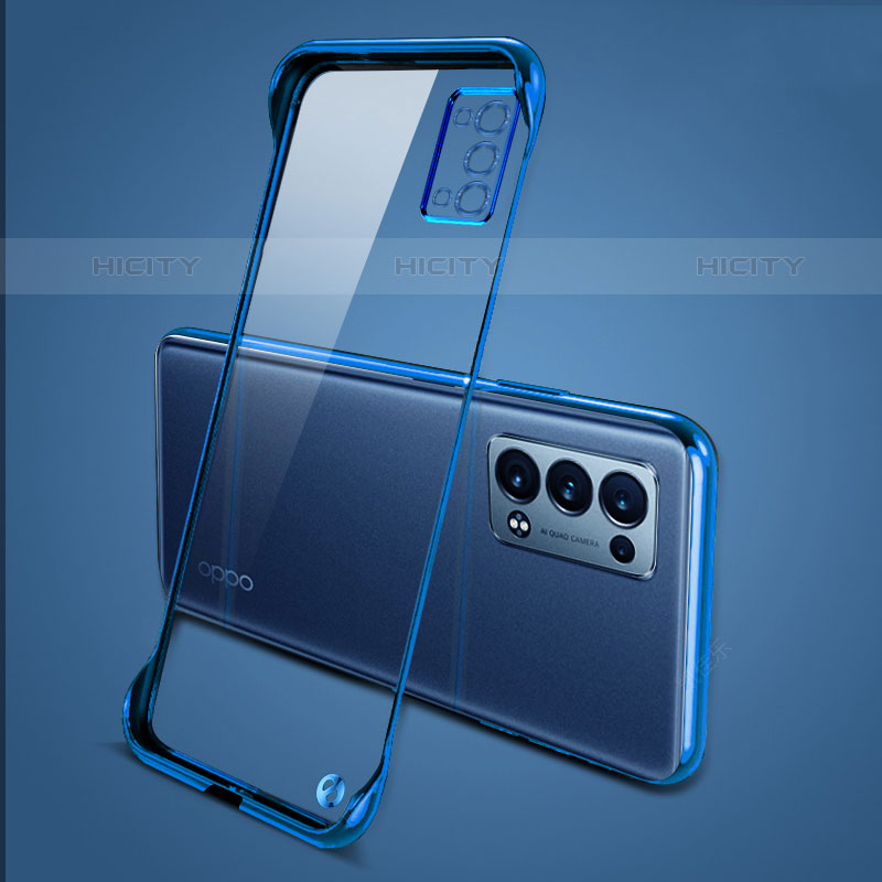 Coque Antichocs Rigide Transparente Crystal Etui Housse H04 pour Oppo Reno6 Pro 5G Bleu Plus