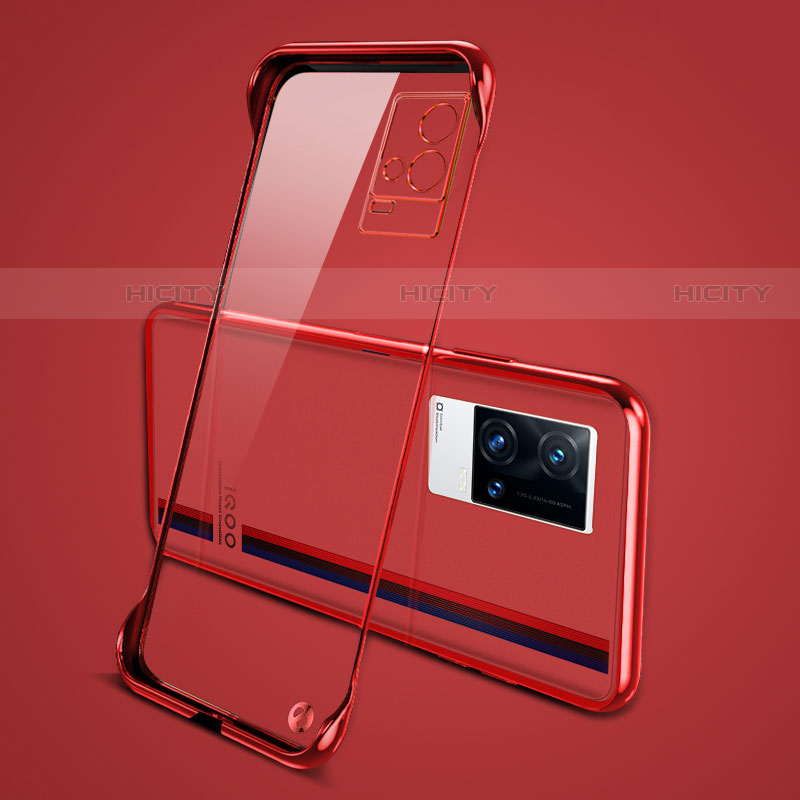 Coque Antichocs Rigide Transparente Crystal Etui Housse H04 pour Vivo iQOO 8 5G Rouge Plus