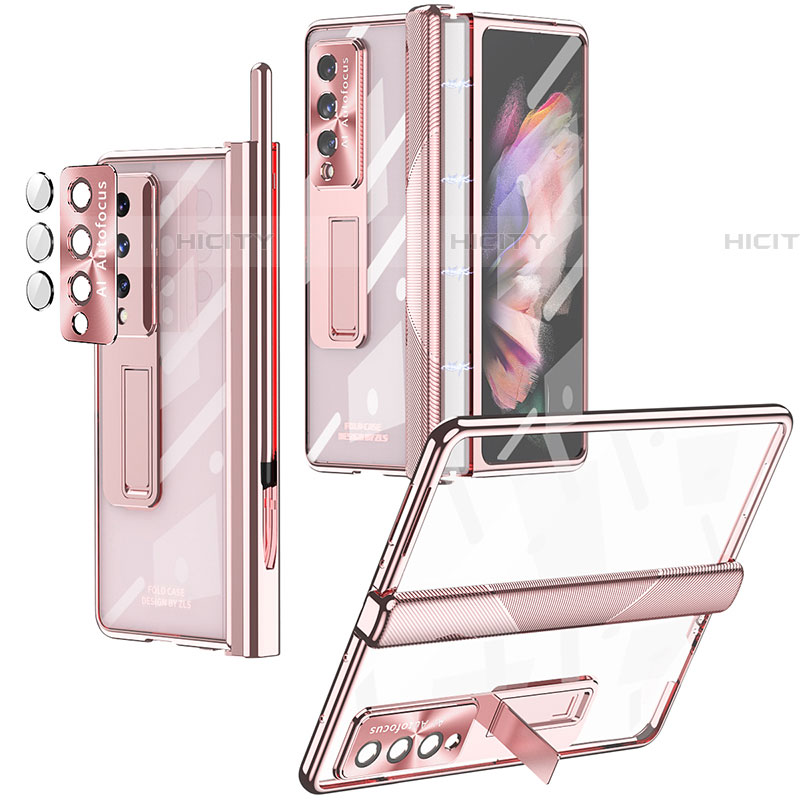 Coque Antichocs Rigide Transparente Crystal Etui Housse H05 pour Samsung Galaxy Z Fold4 5G Or Rose Plus