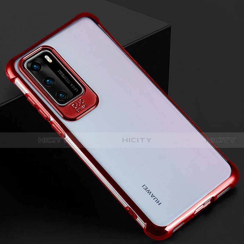 Coque Antichocs Rigide Transparente Crystal Etui Housse N01 pour Huawei P40 Rouge Plus