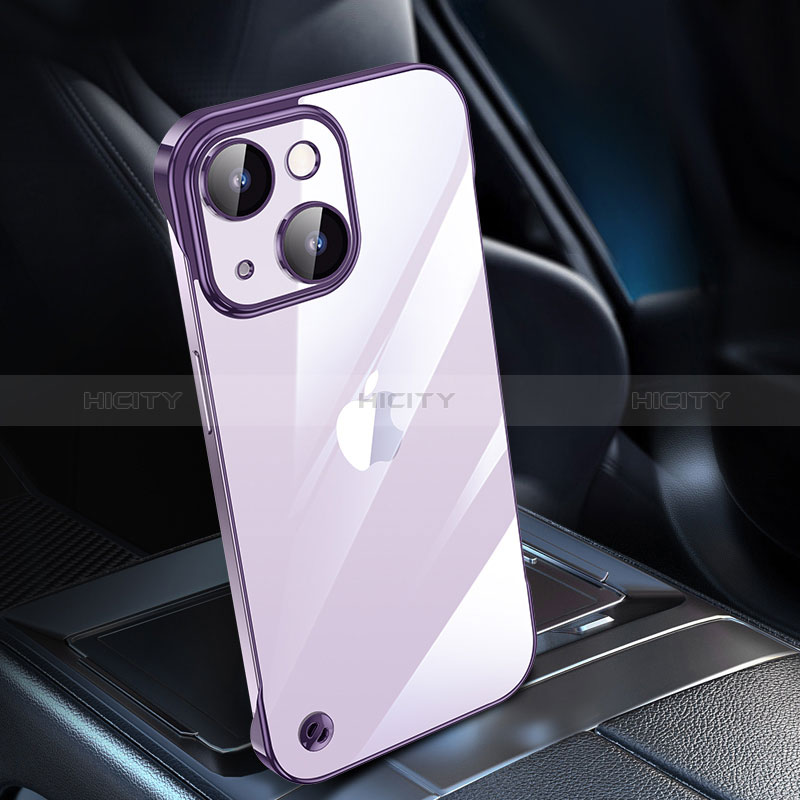 Coque Antichocs Rigide Transparente Crystal Etui Housse QC1 pour Apple iPhone 13 Violet Plus