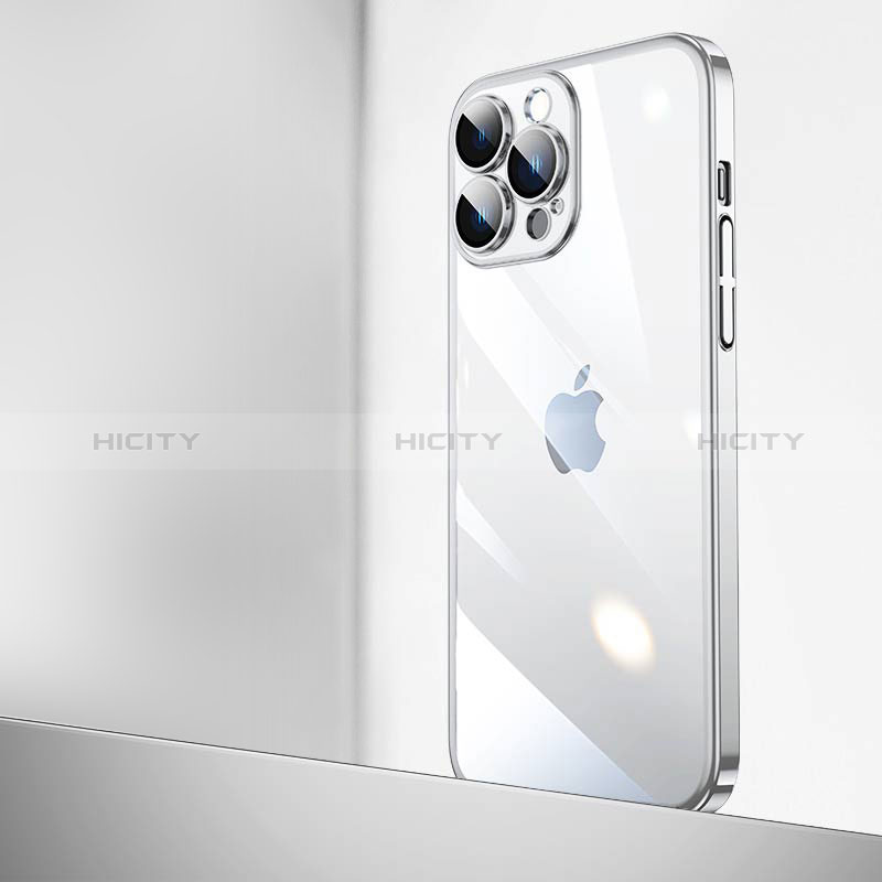 Coque Antichocs Rigide Transparente Crystal Etui Housse QC2 pour Apple iPhone 13 Pro Max Argent Plus