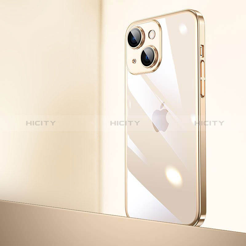 Coque Antichocs Rigide Transparente Crystal Etui Housse QC2 pour Apple iPhone 15 Or Plus