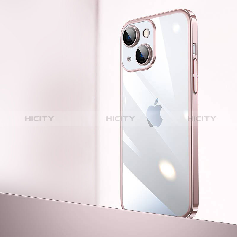 Coque Antichocs Rigide Transparente Crystal Etui Housse QC2 pour Apple iPhone 15 Or Rose Plus