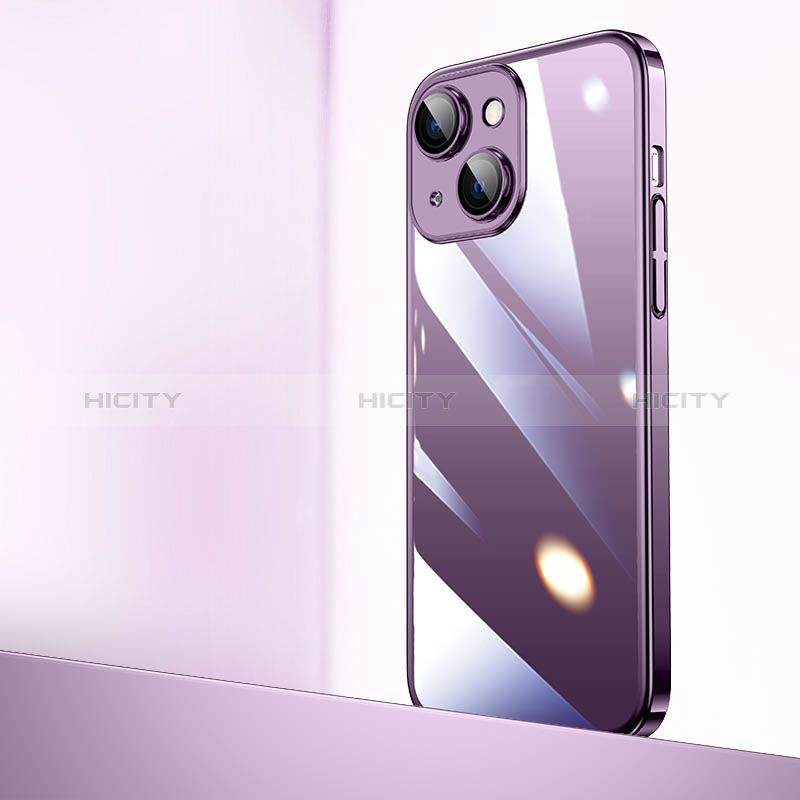 Coque Antichocs Rigide Transparente Crystal Etui Housse QC2 pour Apple iPhone 15 Violet Plus