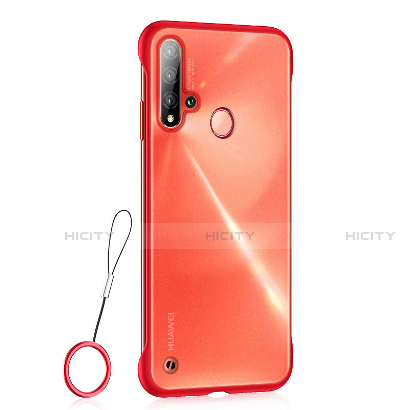 Coque Antichocs Rigide Transparente Crystal Etui Housse S01 pour Huawei P20 Lite (2019) Rouge Plus