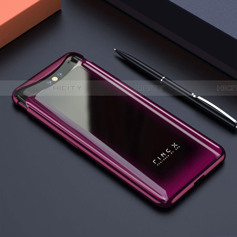 Coque Antichocs Rigide Transparente Crystal Etui Housse S01 pour Oppo Find X Rose Rouge Plus