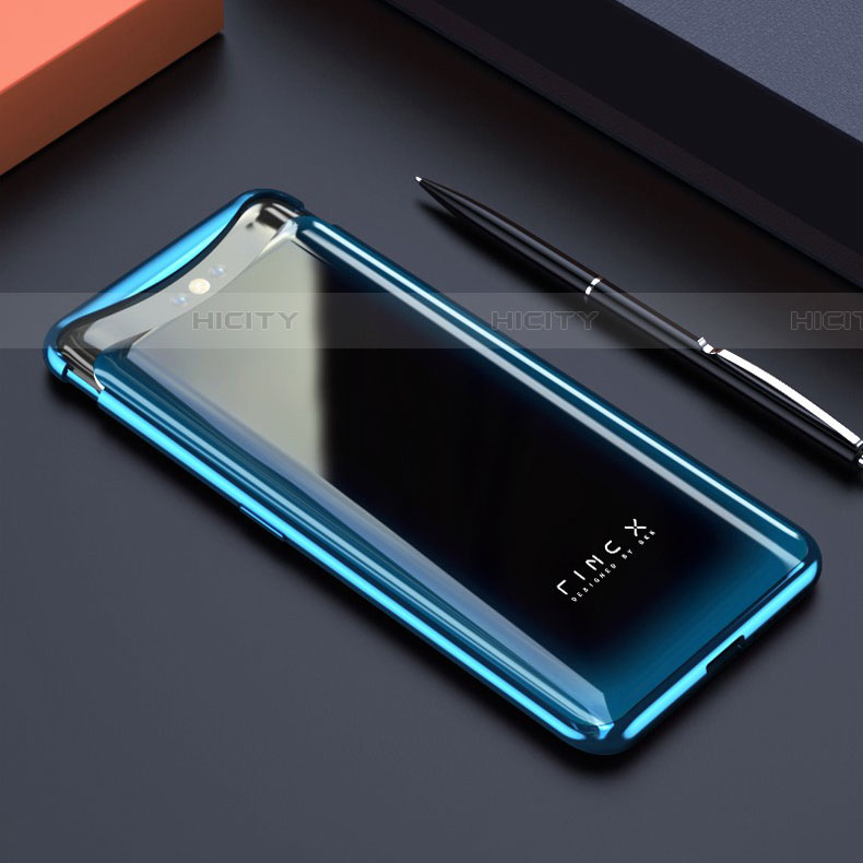 Coque Antichocs Rigide Transparente Crystal Etui Housse S01 pour Oppo Find X Super Flash Edition Bleu Plus