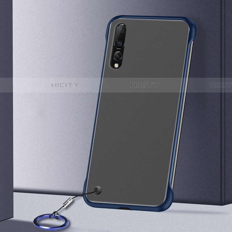 Coque Antichocs Rigide Transparente Crystal Etui Housse S01 pour Samsung Galaxy A70 Bleu Plus