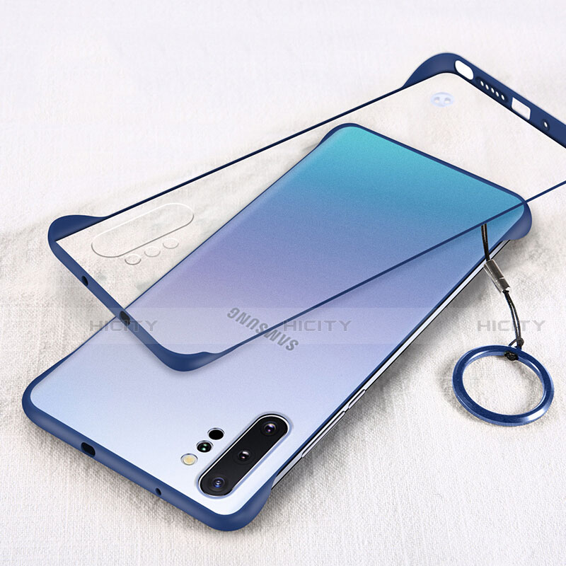 Coque Antichocs Rigide Transparente Crystal Etui Housse S01 pour Samsung Galaxy Note 10 Plus 5G Bleu Plus