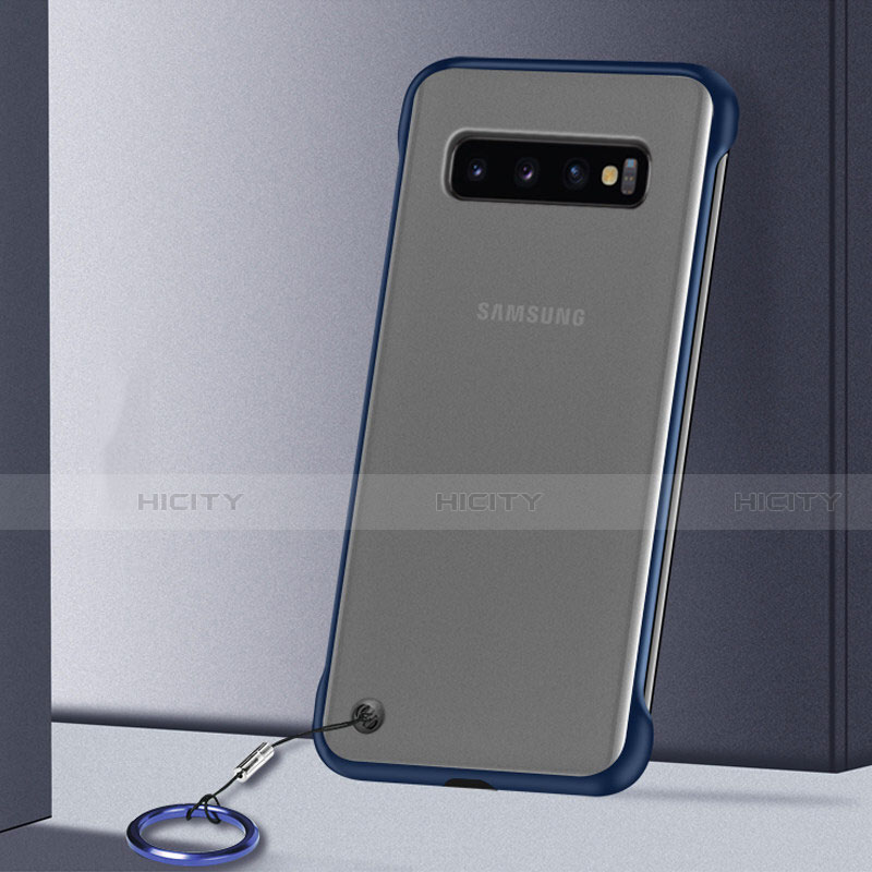 Coque Antichocs Rigide Transparente Crystal Etui Housse S01 pour Samsung Galaxy S10 Plus Bleu Plus