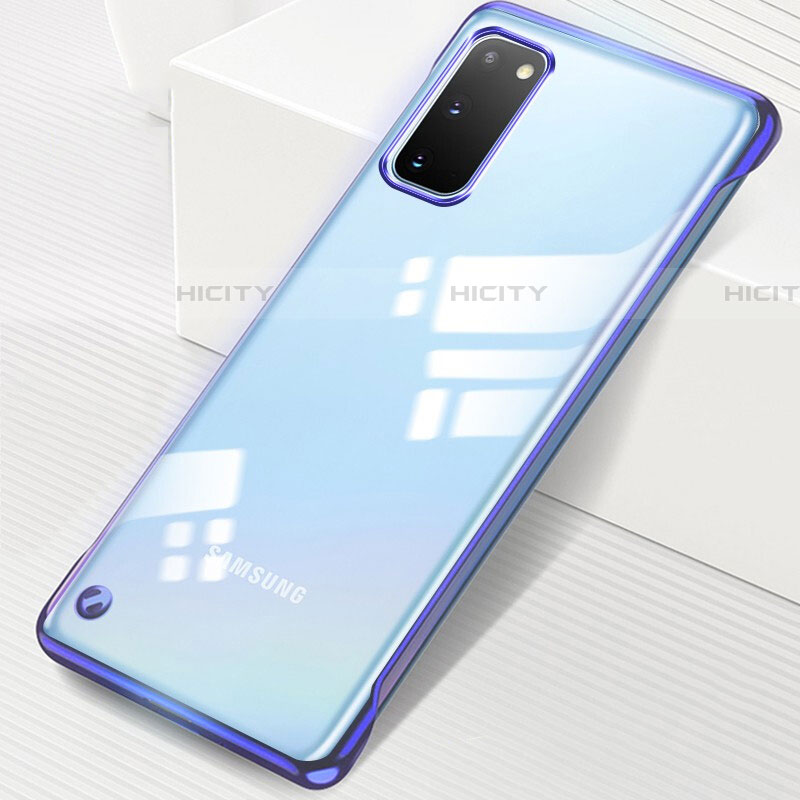 Coque Antichocs Rigide Transparente Crystal Etui Housse S01 pour Samsung Galaxy S20 Bleu Plus