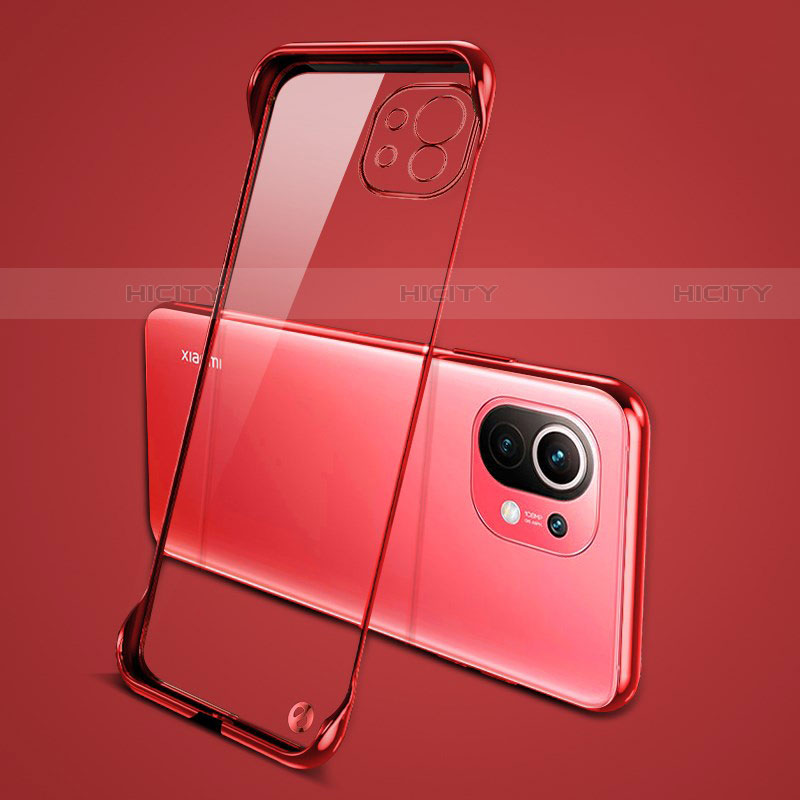 Coque Antichocs Rigide Transparente Crystal Etui Housse S01 pour Xiaomi Mi 11 Lite 4G Rouge Plus