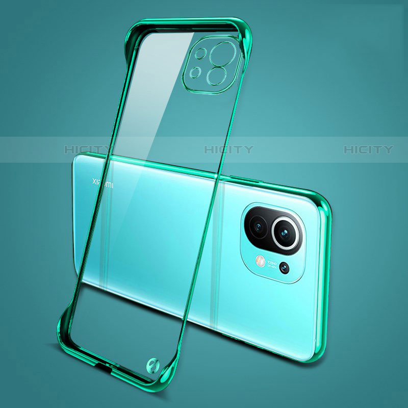 Coque Antichocs Rigide Transparente Crystal Etui Housse S01 pour Xiaomi Mi 11 Lite 4G Vert Plus