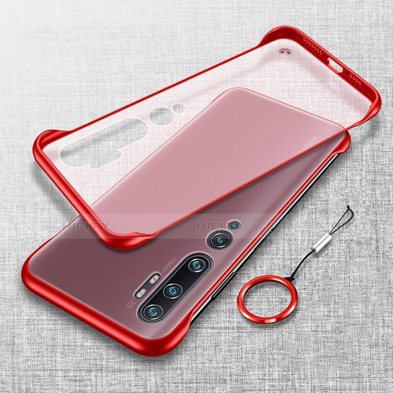 Coque Antichocs Rigide Transparente Crystal Etui Housse S01 pour Xiaomi Mi Note 10 Pro Rouge Plus