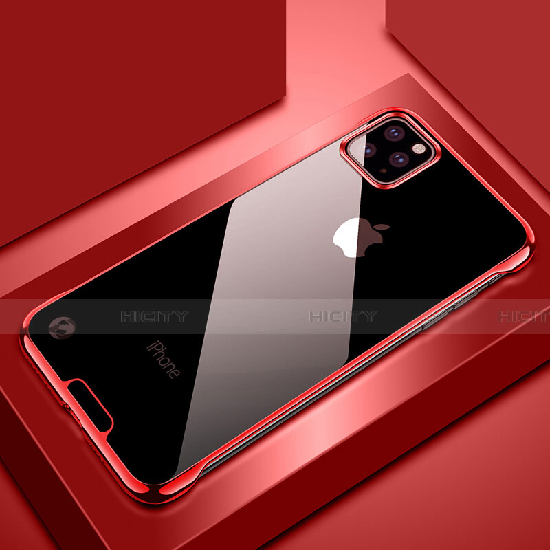 Coque Antichocs Rigide Transparente Crystal Etui Housse S02 pour Apple iPhone 11 Pro Rouge Plus