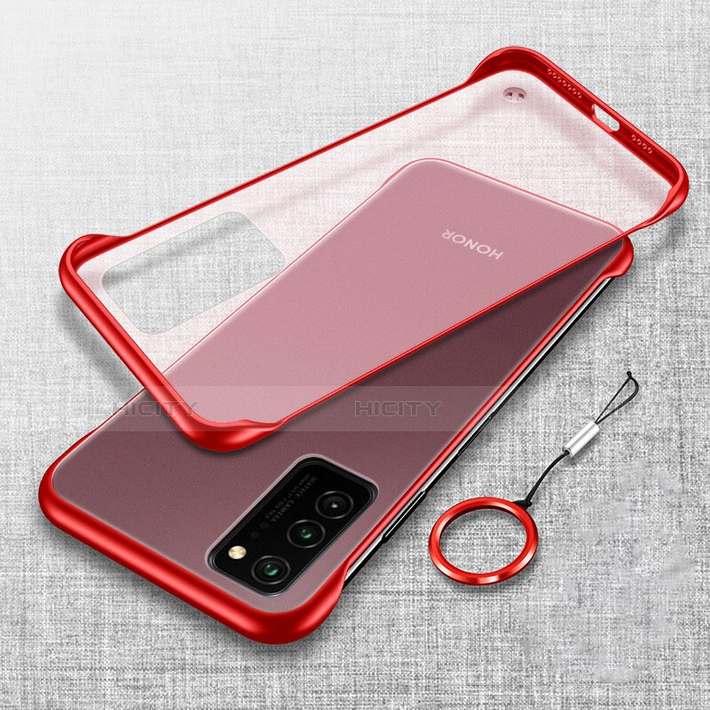 Coque Antichocs Rigide Transparente Crystal Etui Housse S02 pour Huawei Honor V30 Pro 5G Rouge Plus