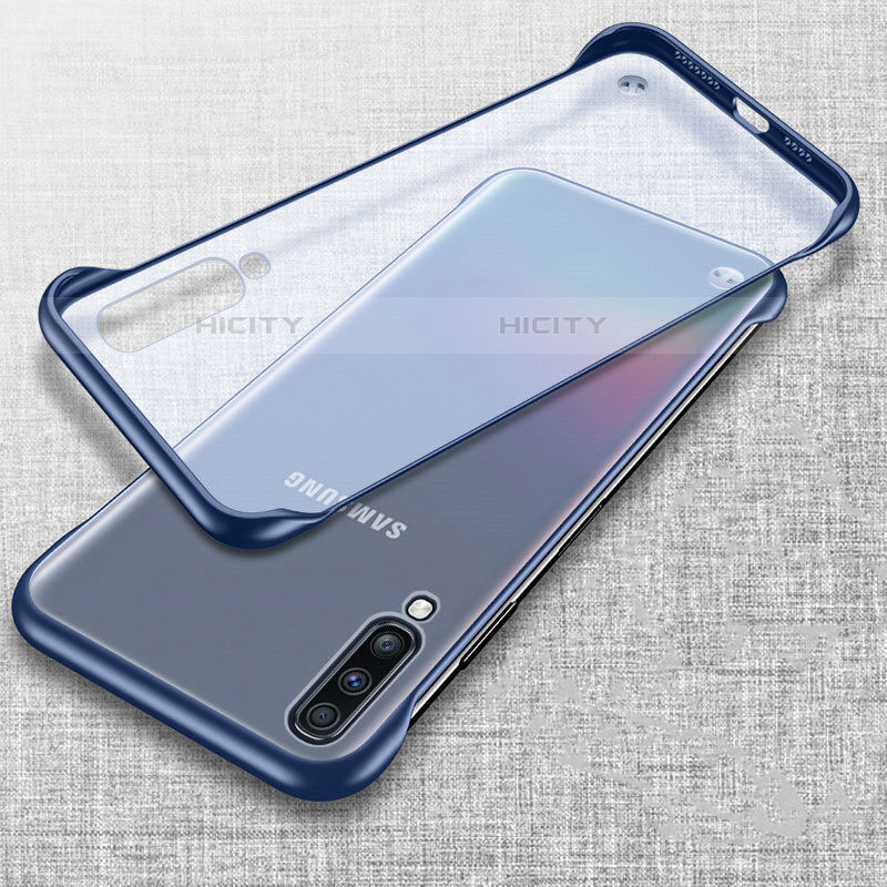 Coque Antichocs Rigide Transparente Crystal Etui Housse S02 pour Samsung Galaxy A70 Bleu Plus