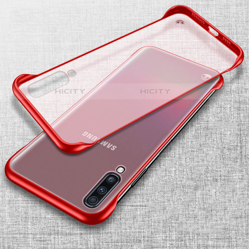 Coque Antichocs Rigide Transparente Crystal Etui Housse S02 pour Samsung Galaxy A70 Rouge Plus