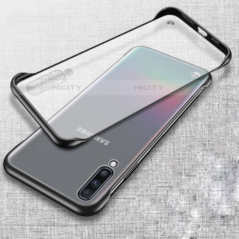 Coque Antichocs Rigide Transparente Crystal Etui Housse S02 pour Samsung Galaxy A70S Noir Plus