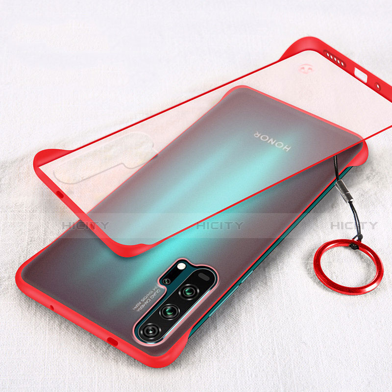 Coque Antichocs Rigide Transparente Crystal Etui Housse S03 pour Huawei Honor 20 Pro Rouge Plus