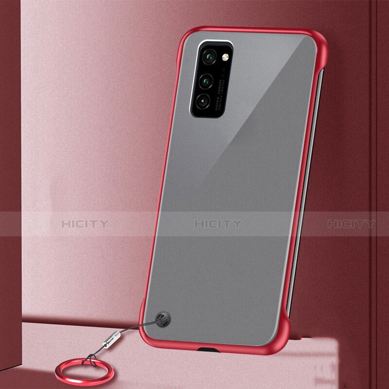 Coque Antichocs Rigide Transparente Crystal Etui Housse S03 pour Huawei Honor V30 5G Rouge Plus