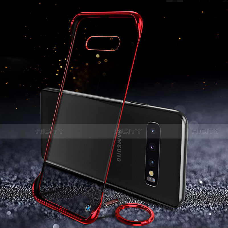 Coque Antichocs Rigide Transparente Crystal Etui Housse S03 pour Samsung Galaxy S10 5G Rouge Plus