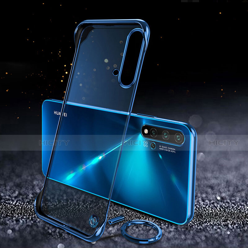 Coque Antichocs Rigide Transparente Crystal Etui Housse S04 pour Huawei Nova 5 Pro Bleu Plus