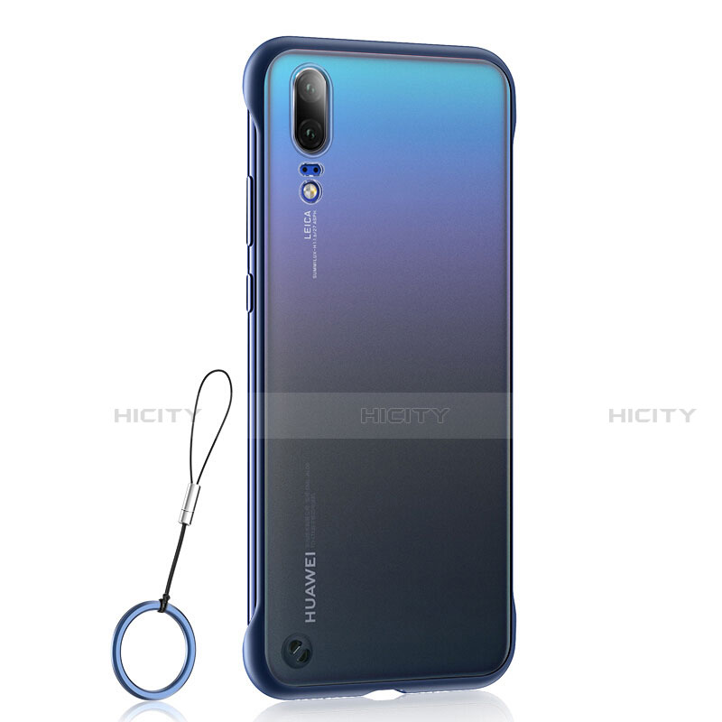 Coque Antichocs Rigide Transparente Crystal Etui Housse S04 pour Huawei P20 Bleu Plus