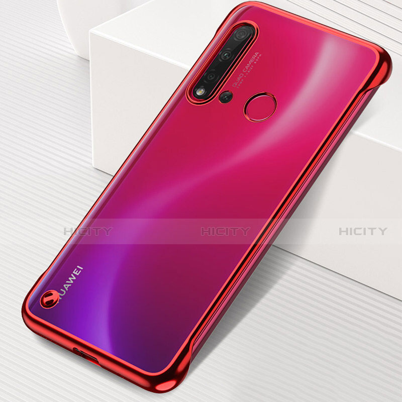 Coque Antichocs Rigide Transparente Crystal Etui Housse S04 pour Huawei P20 Lite (2019) Rouge Plus