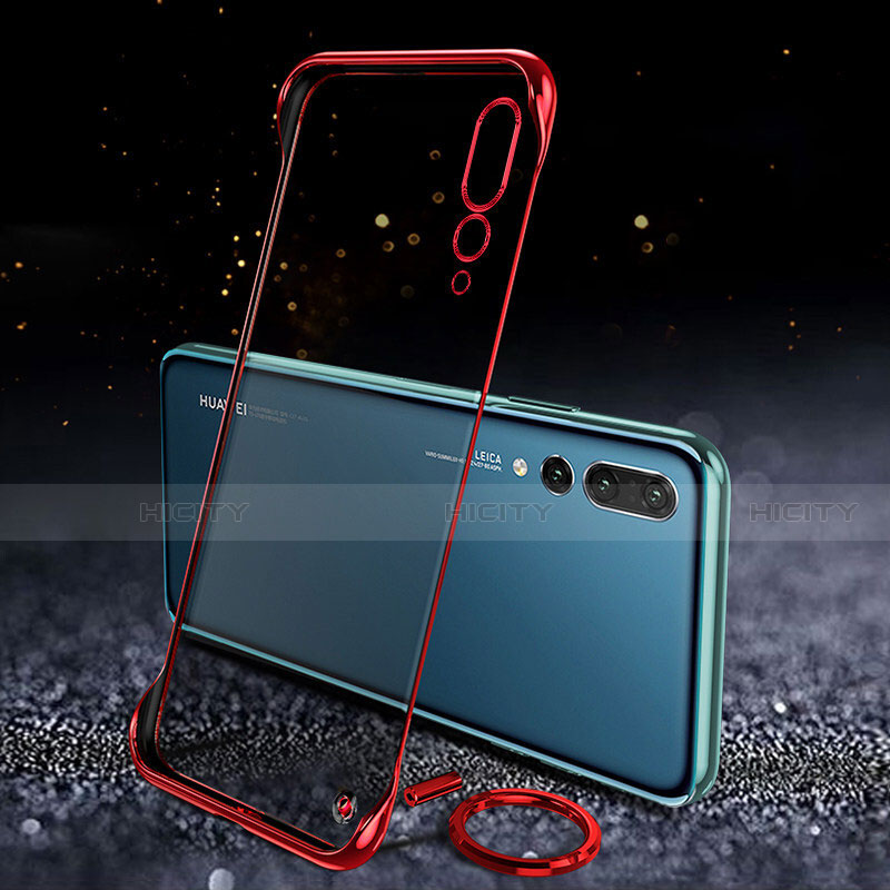 Coque Antichocs Rigide Transparente Crystal Etui Housse S04 pour Huawei P20 Pro Rouge Plus