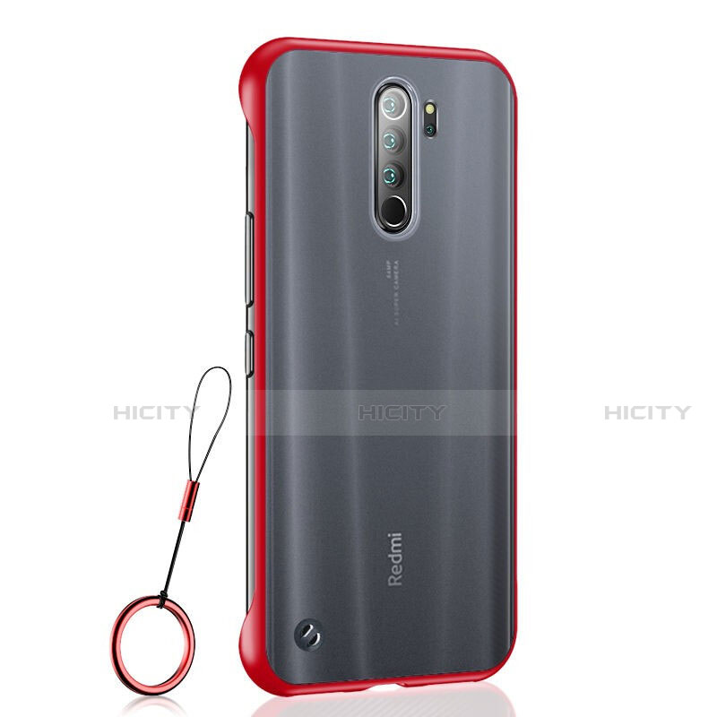 Coque Antichocs Rigide Transparente Crystal Etui Housse S04 pour Xiaomi Redmi Note 8 Pro Rouge Plus