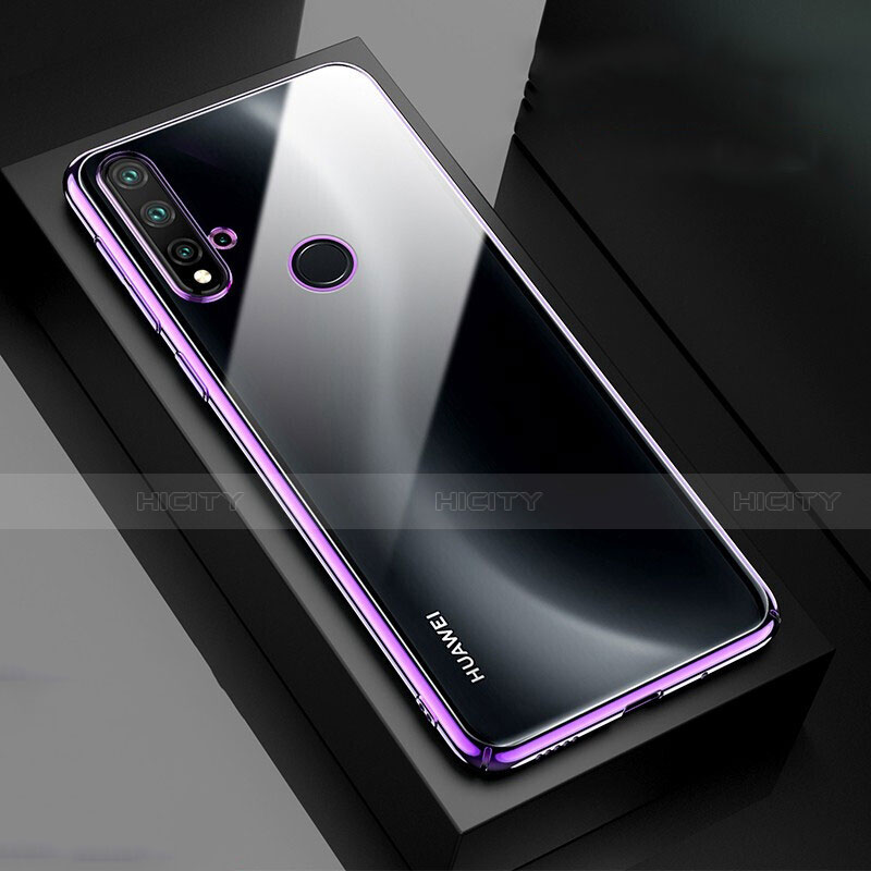 Coque Antichocs Rigide Transparente Crystal Etui Housse S05 pour Huawei P20 Lite (2019) Violet Plus