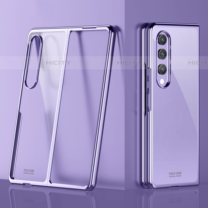 Coque Antichocs Rigide Transparente Crystal Etui Housse Z01 pour Samsung Galaxy Z Fold4 5G Violet Plus