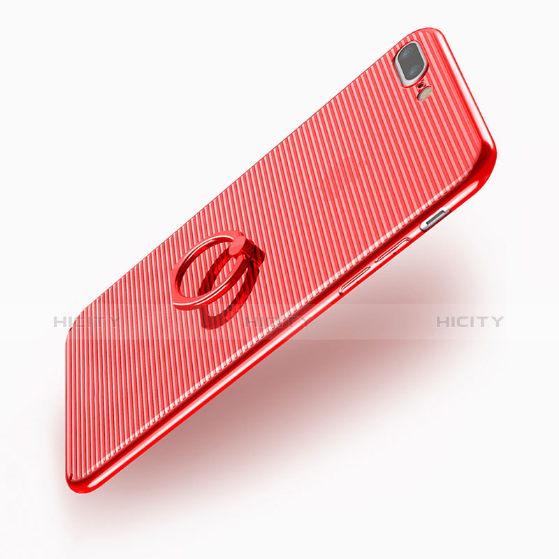 Coque Antichocs Rigide Transparente et Support Bague Anneau pour Apple iPhone 8 Plus Rouge Plus