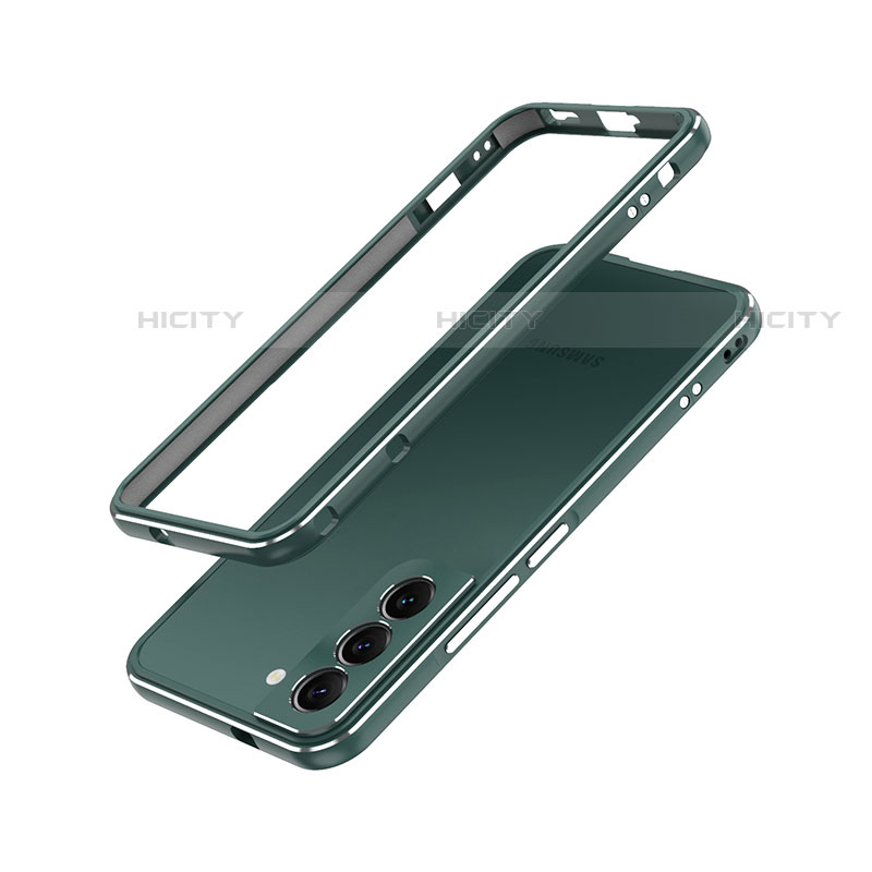 Coque Bumper Luxe Aluminum Metal Etui A01 pour Samsung Galaxy S21 5G Vert Plus