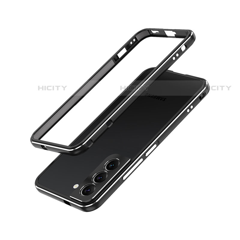 Coque Bumper Luxe Aluminum Metal Etui A01 pour Samsung Galaxy S21 FE 5G Noir Plus