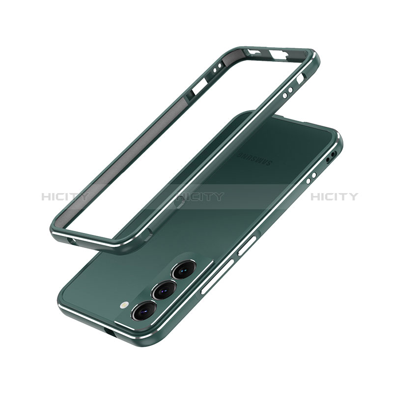 Coque Bumper Luxe Aluminum Metal Etui A01 pour Samsung Galaxy S24 Plus 5G Vert Plus