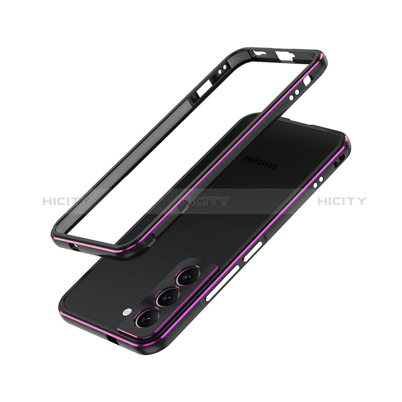 Coque Bumper Luxe Aluminum Metal Etui A01 pour Samsung Galaxy S24 Plus 5G Violet Plus