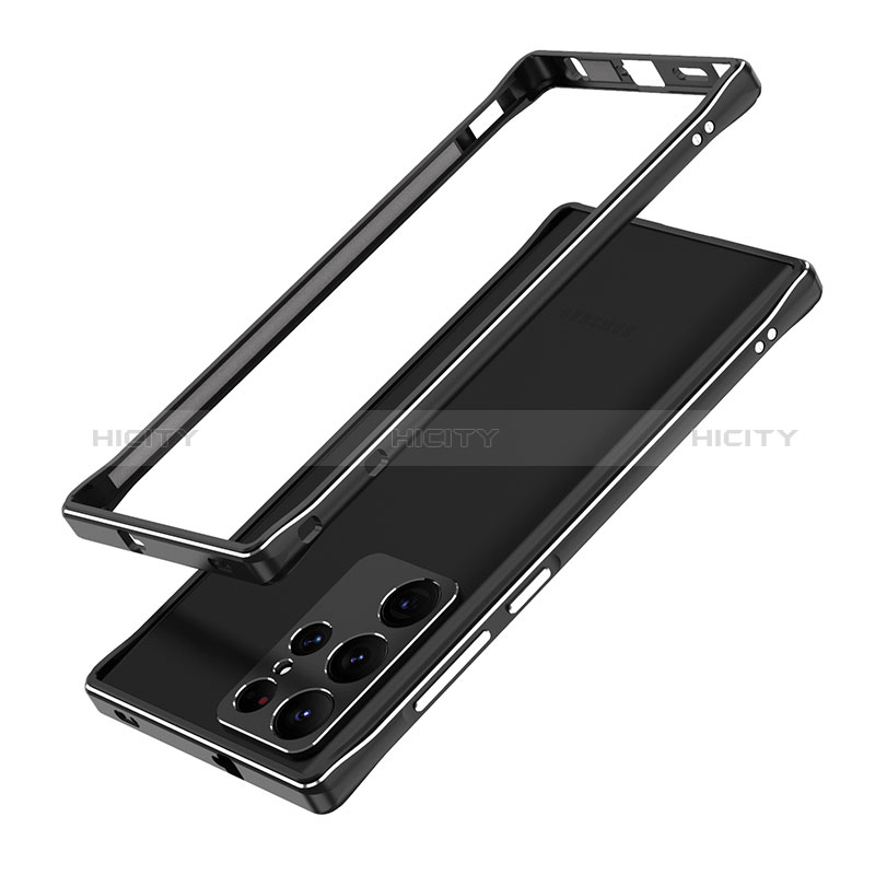 Coque Bumper Luxe Aluminum Metal Etui A01 pour Samsung Galaxy S24 Ultra 5G Noir Plus