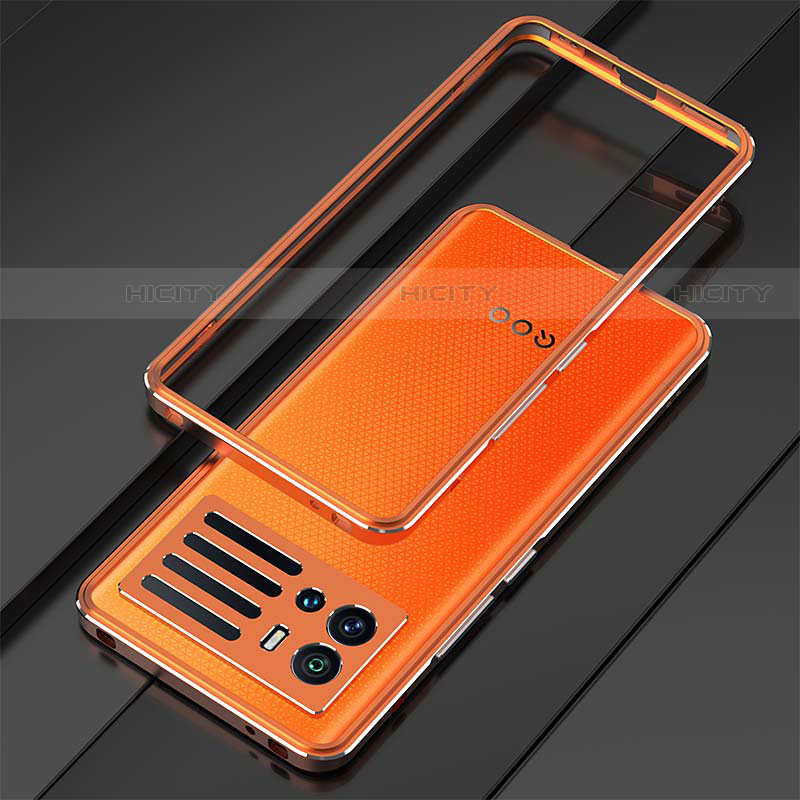 Coque Bumper Luxe Aluminum Metal Etui A01 pour Vivo iQOO 9 Pro 5G Orange Plus