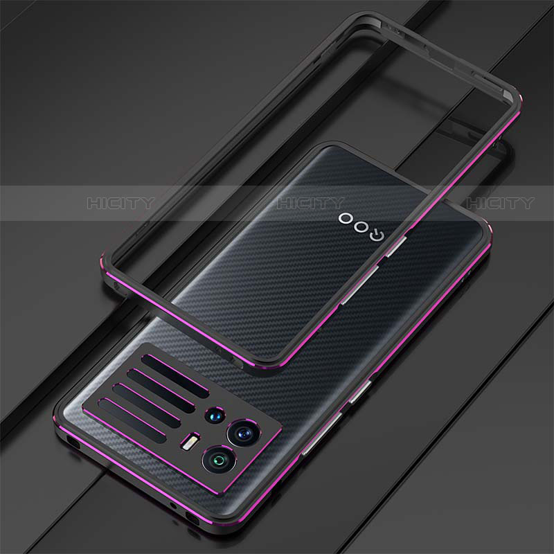 Coque Bumper Luxe Aluminum Metal Etui A01 pour Vivo iQOO 9 Pro 5G Violet Plus