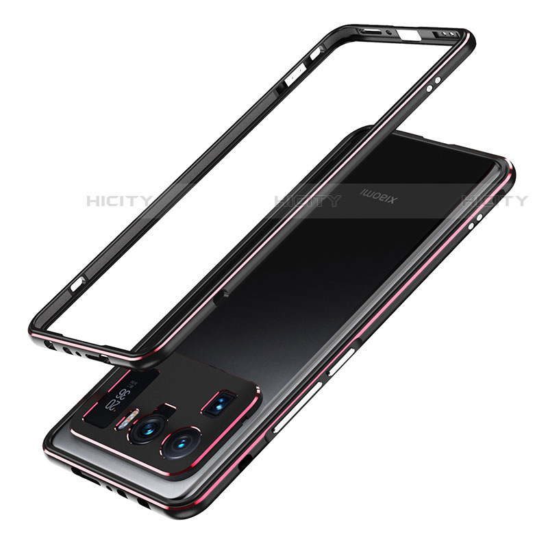 Coque Bumper Luxe Aluminum Metal Etui A01 pour Xiaomi Mi 11 Ultra 5G Rouge et Noir Plus