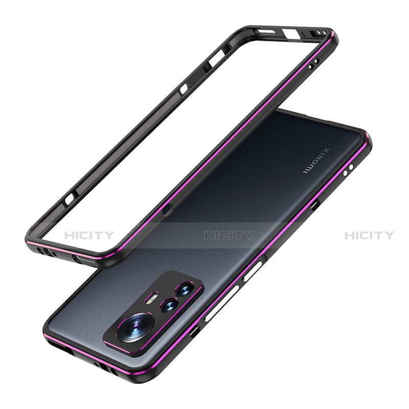 Coque Bumper Luxe Aluminum Metal Etui A01 pour Xiaomi Mi 12 5G Violet Plus