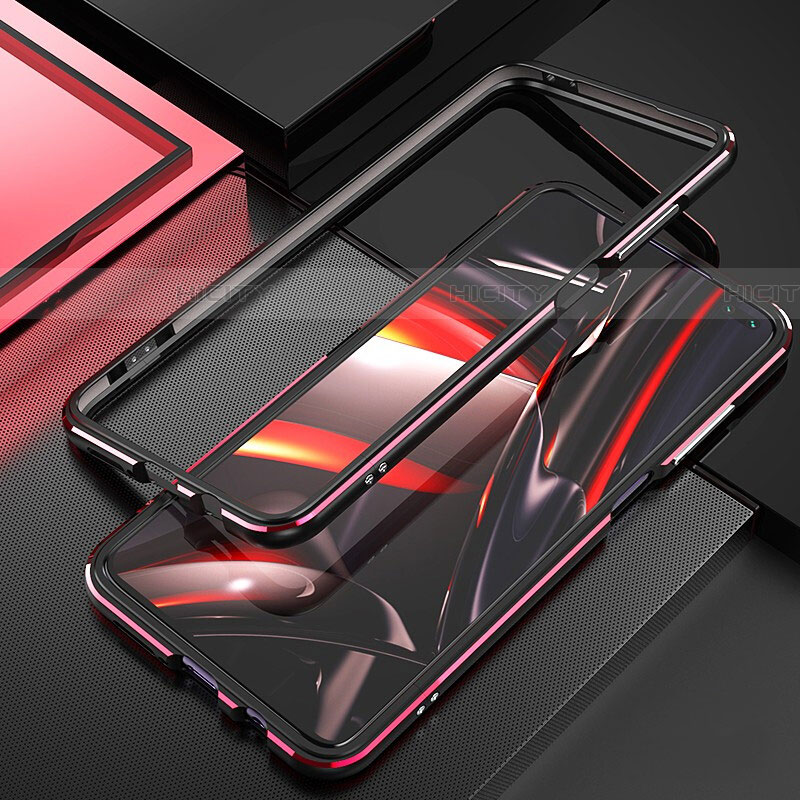 Coque Bumper Luxe Aluminum Metal Etui A01 pour Xiaomi Poco X2 Rouge et Noir Plus